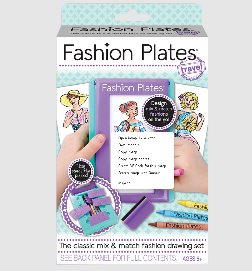 FASHION PLATES TRAVEL SET