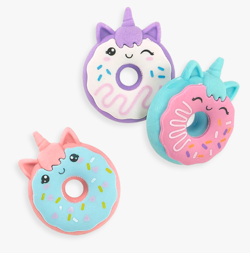 ERASERS UNICORN DONUTS 3PK