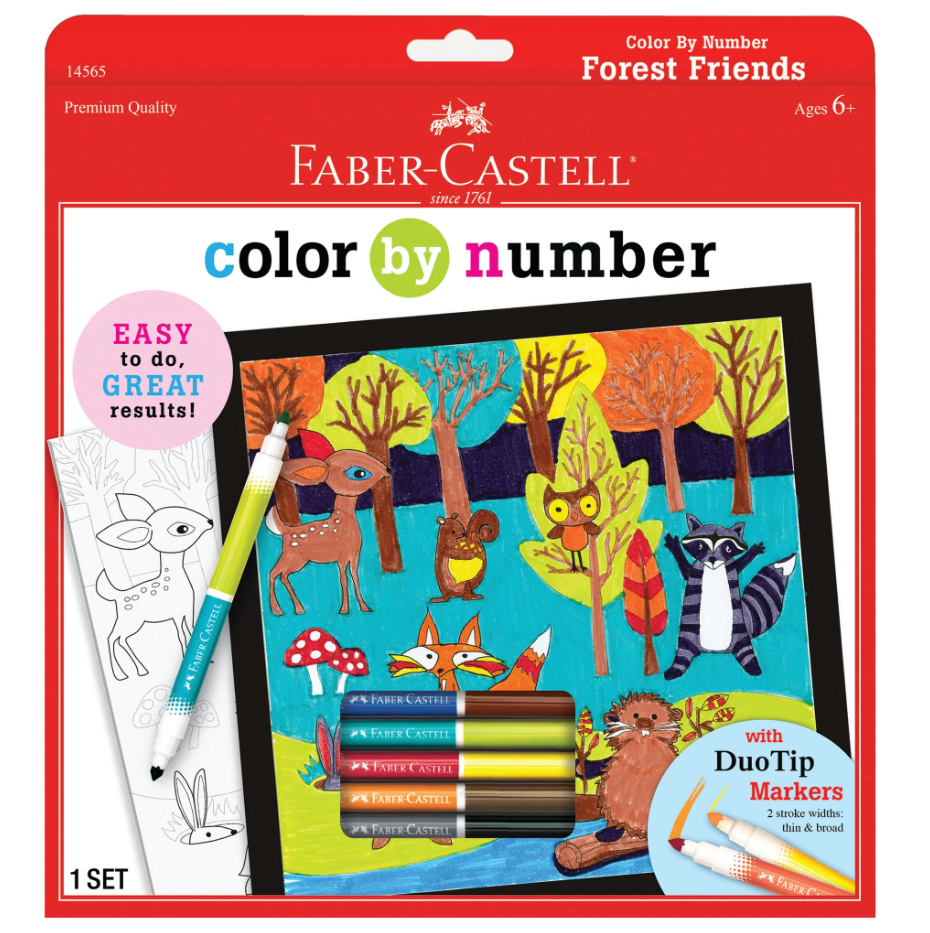 COLOR BY NUMBER FOREST FRIENDS