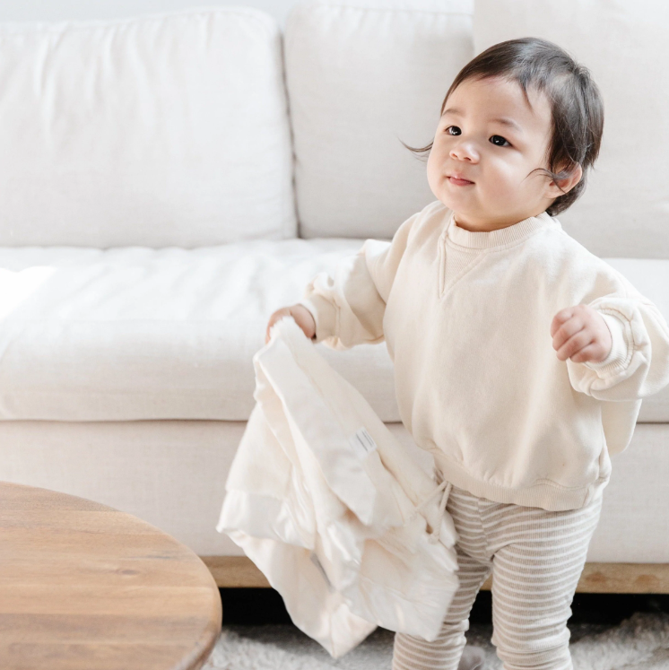 BLANKIE SATIN TRIM IVORY