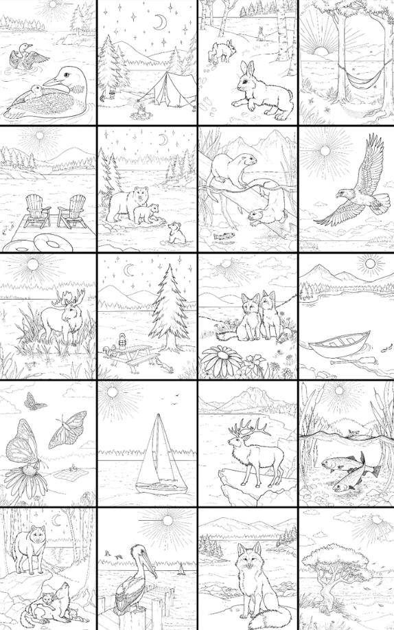 COLORING BOOK DISCOVER THE LAKE