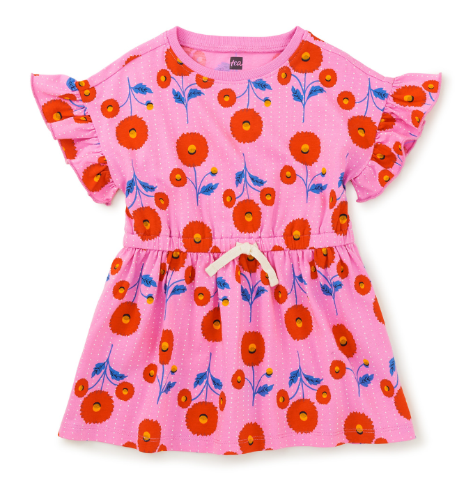 DRESS TIE WAIST POPPY