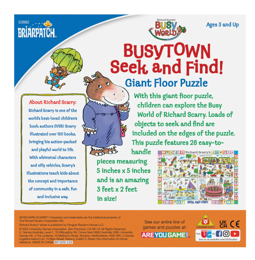 PUZZLE FLOOR BUSY TOWN SEEK & FIND 26PC RICHARD SCARRY