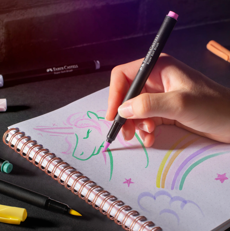 PEN BRUSH FELT TIP BLACK EDITION 6 PK