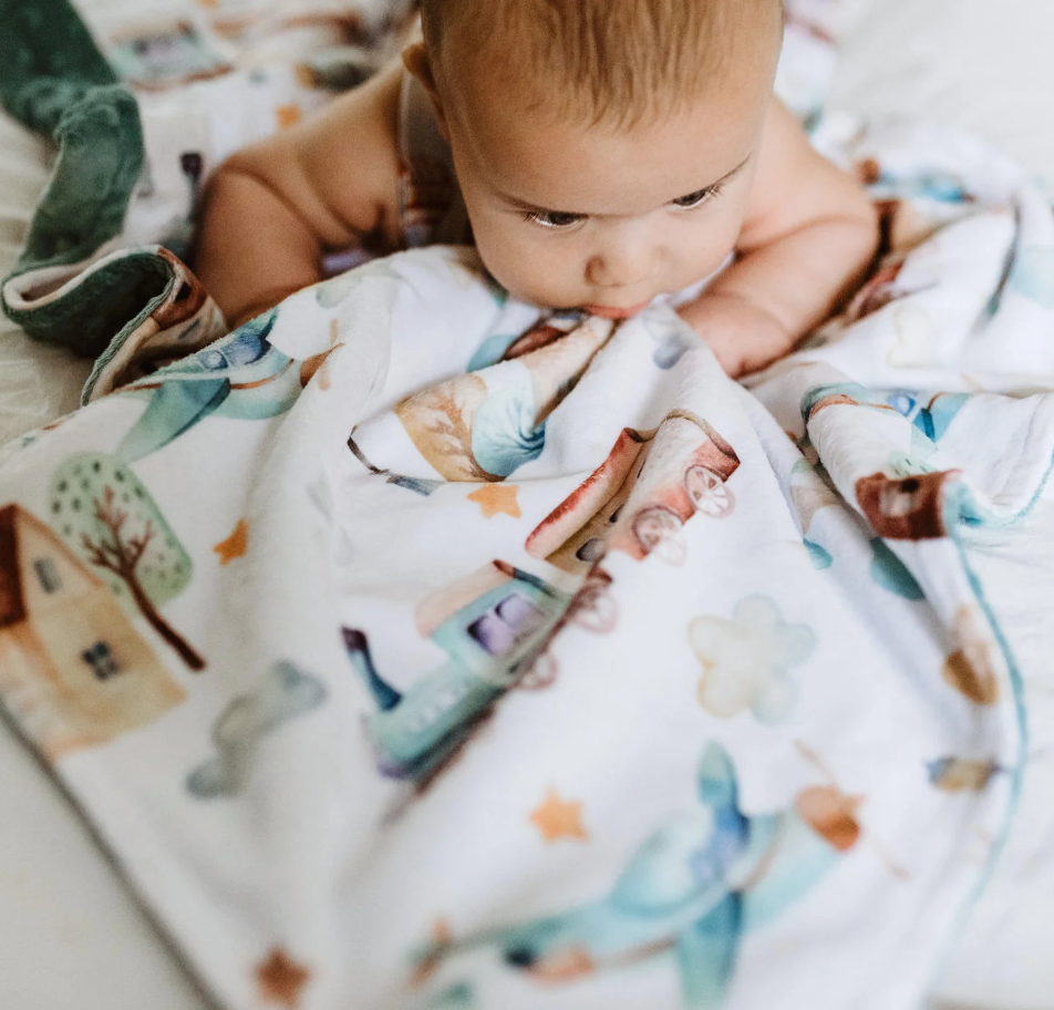 BLANKET MINKY PLANES TRAINS & AUTOS