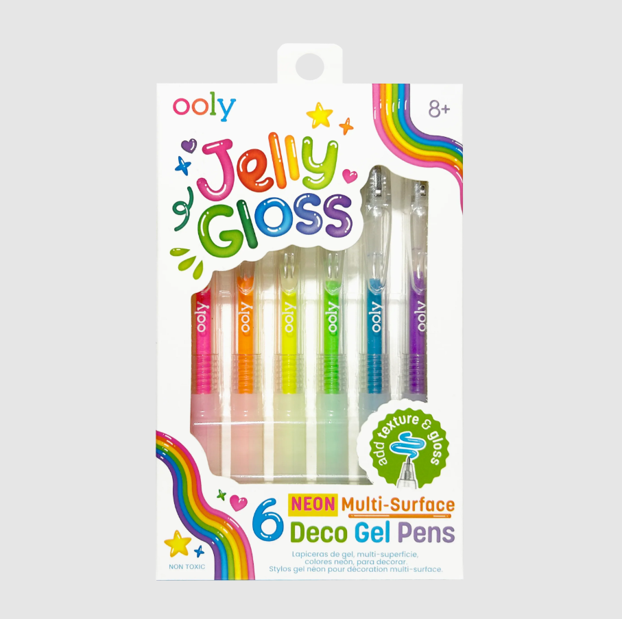 DECO GEL PENS JELLY GLOSS NEON 6 PK