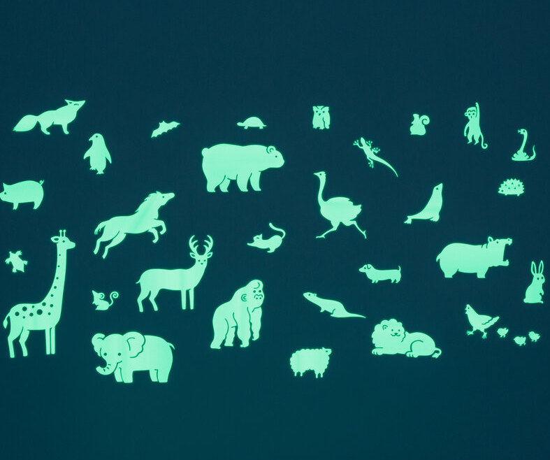 SAFARI ANIMAL GLOW STICKERS