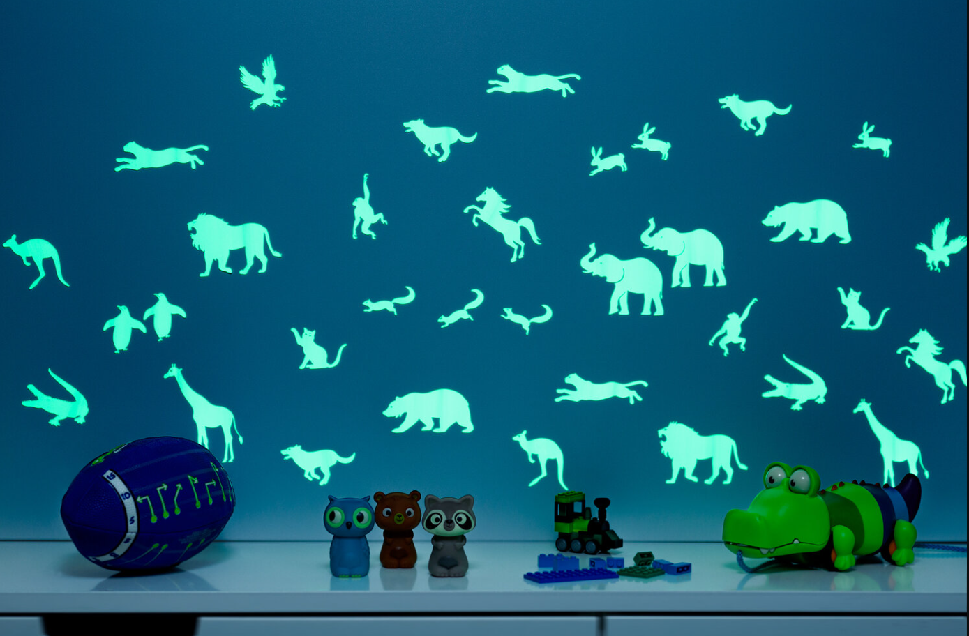 SAFARI ANIMAL GLOW STICKERS