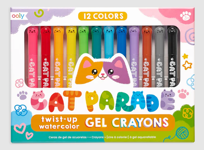 GEL CRAYONS CAT PARADE 12PK