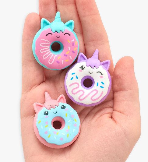 ERASERS UNICORN DONUTS 3PK