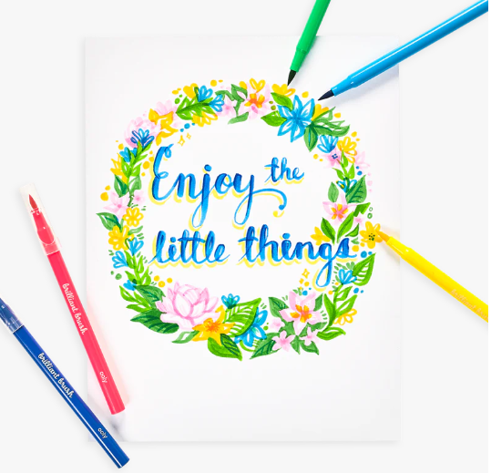 BRUSH MARKERS BRILLIANT 12-PK