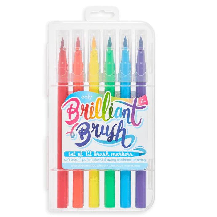 BRUSH MARKERS BRILLIANT 12-PK
