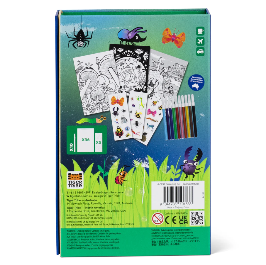 COLOURING SET BACKYARD BUGS