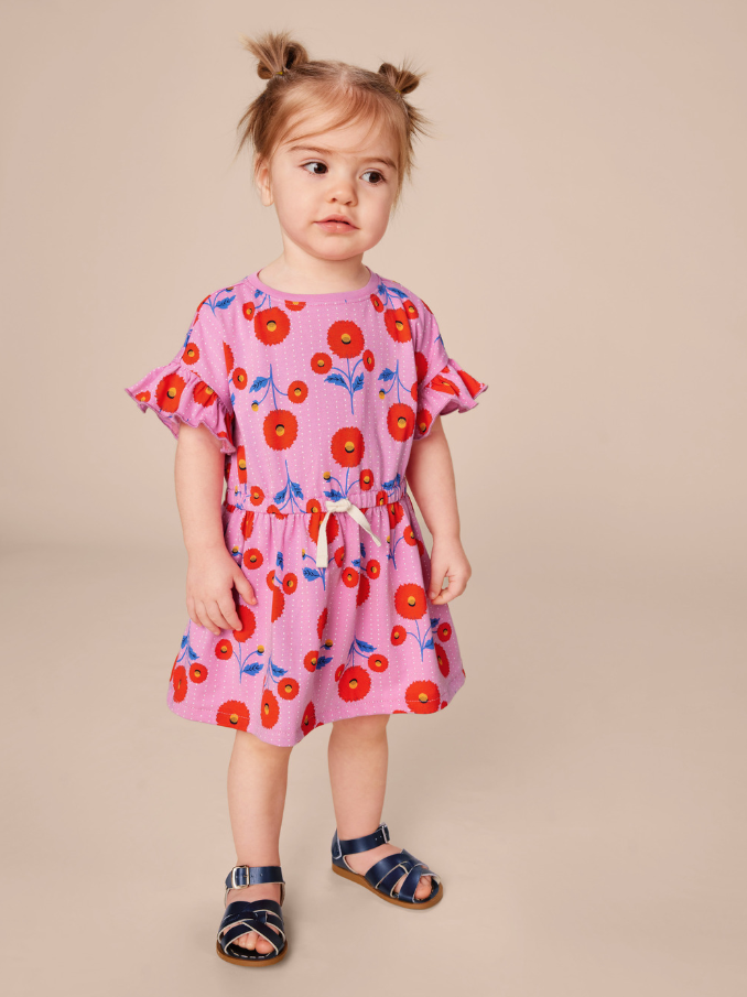 DRESS TIE WAIST POPPY