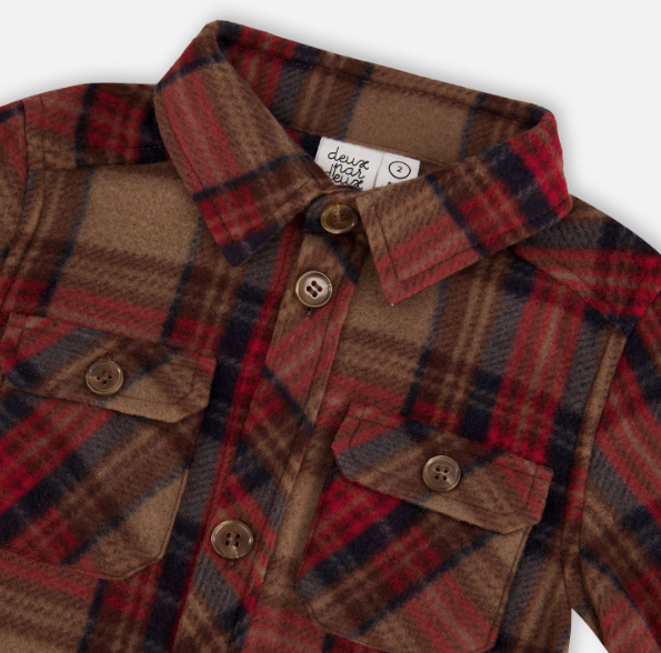 SHIRT SOFT BROWN PLAID