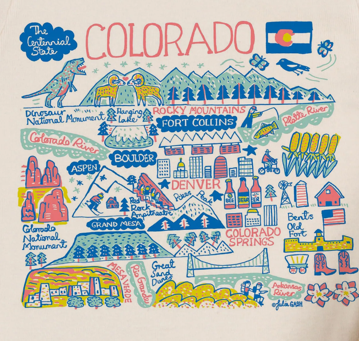 TEE COLORADO MAP ORGANIC