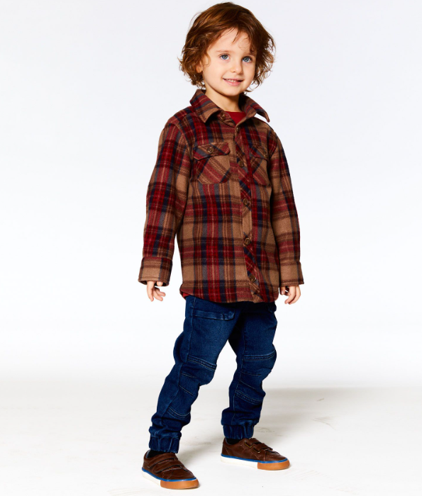 SHIRT SOFT BROWN PLAID