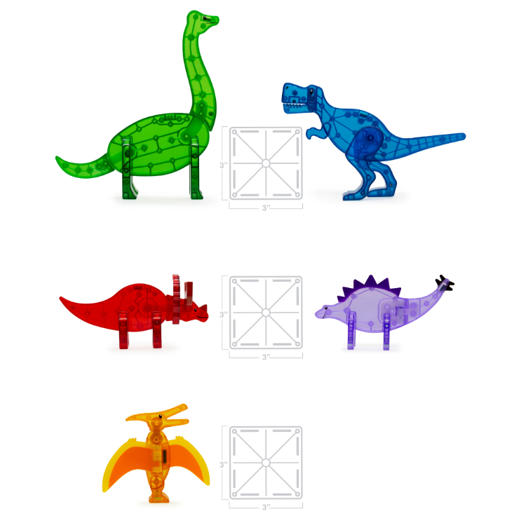 MAGNA TILES DINO 5 PC SET