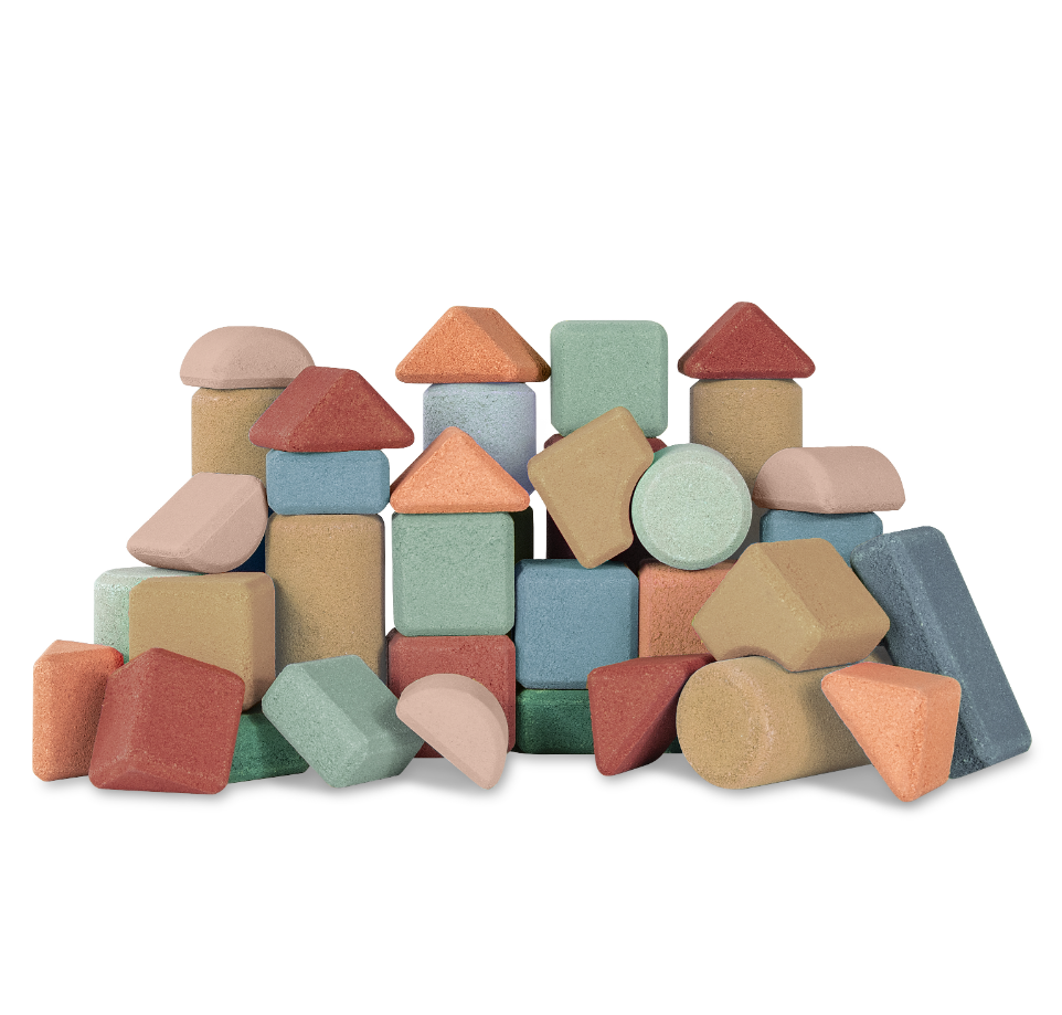 BLOCK SET 40 PC 8 SHAPES KORKO