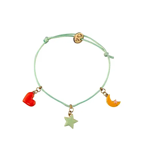 BRACELET HEART STAR MOON CHARMS DUTCH