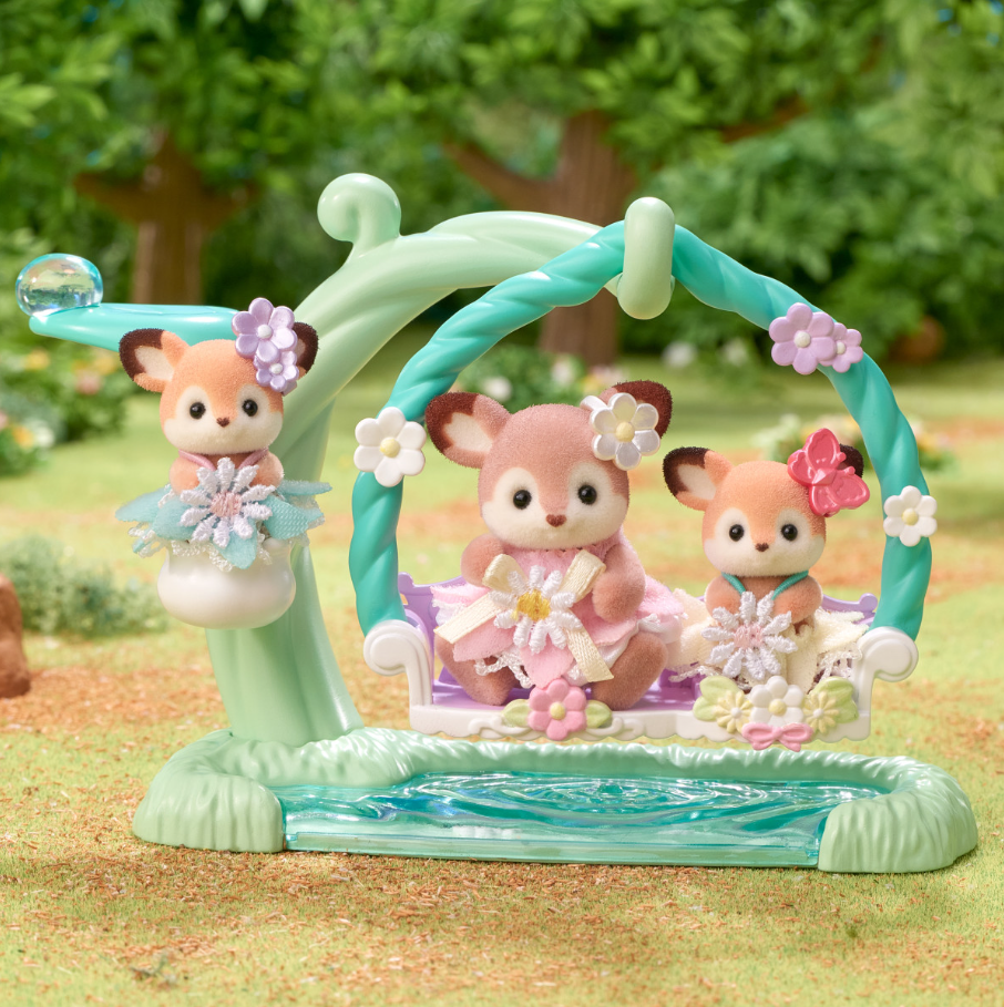 CALICO DEER BABIES FLORAL SWING SET