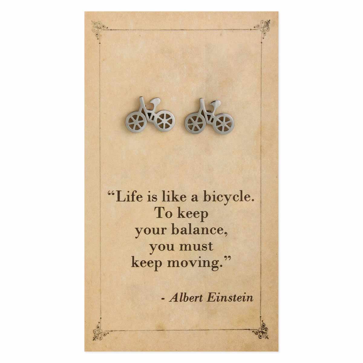 EARRINGS BIKES LITERARY QUOTE
