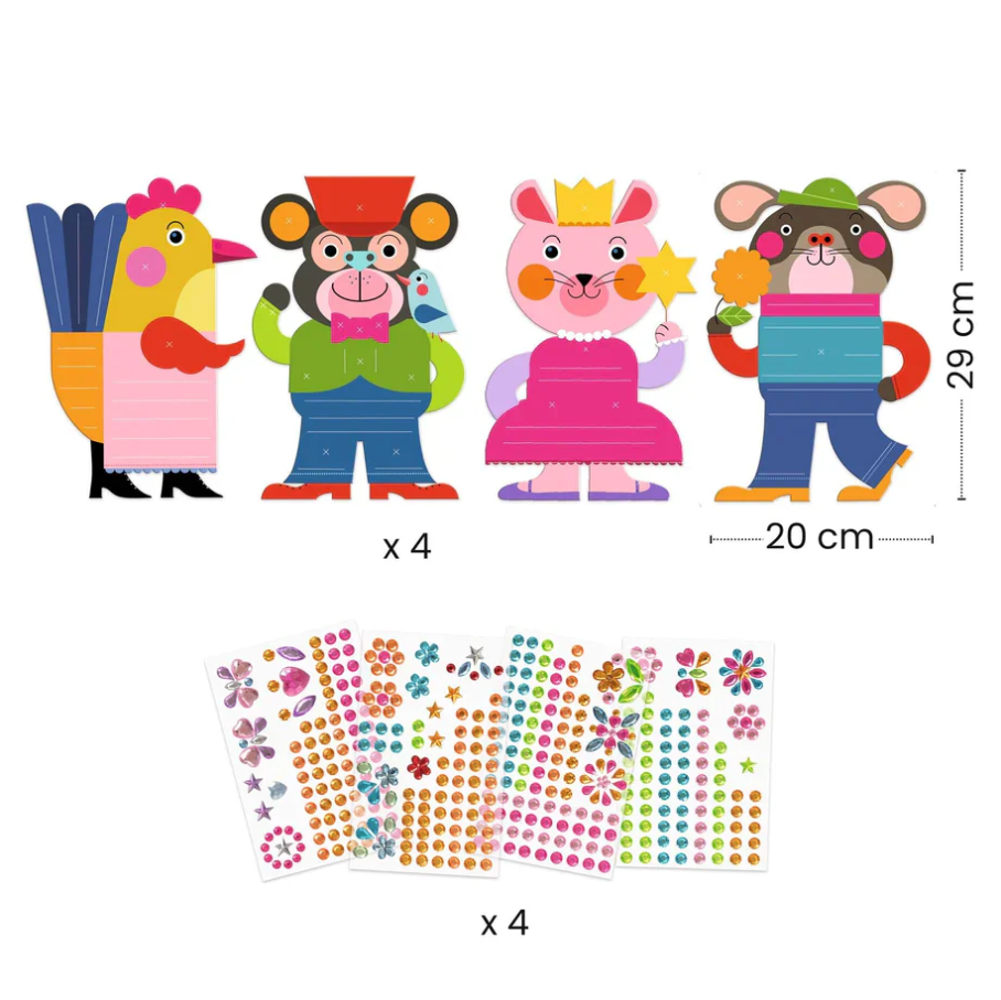 STICKER COLLAGE SPARKLES ANIMALS KIT