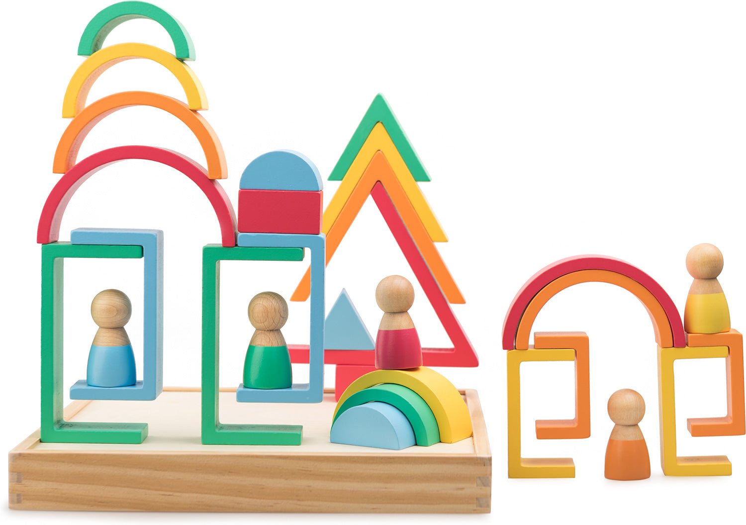 BLOCKS WOODEN RAINBOW W/PEOPLE