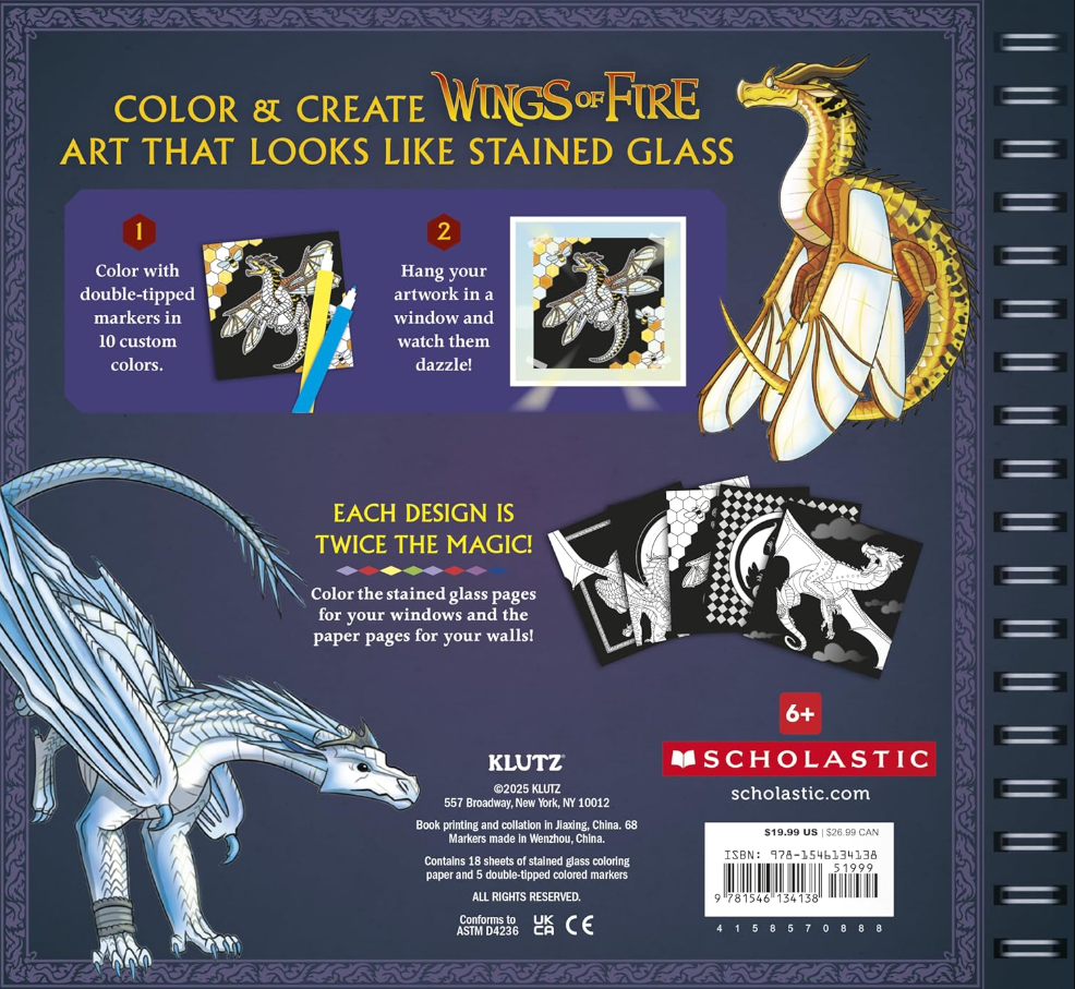 OFFICAL WINGS OF FIRE STAINED GLASS ART BOOK