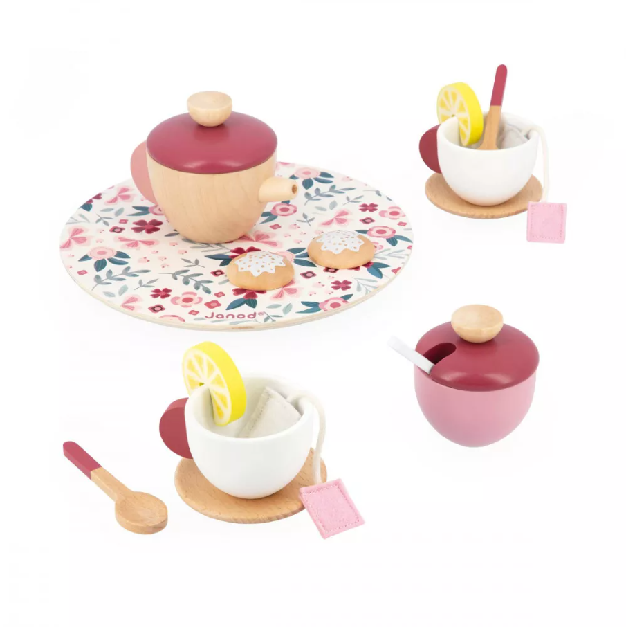 TEA SET TWIST WOOD & FELT