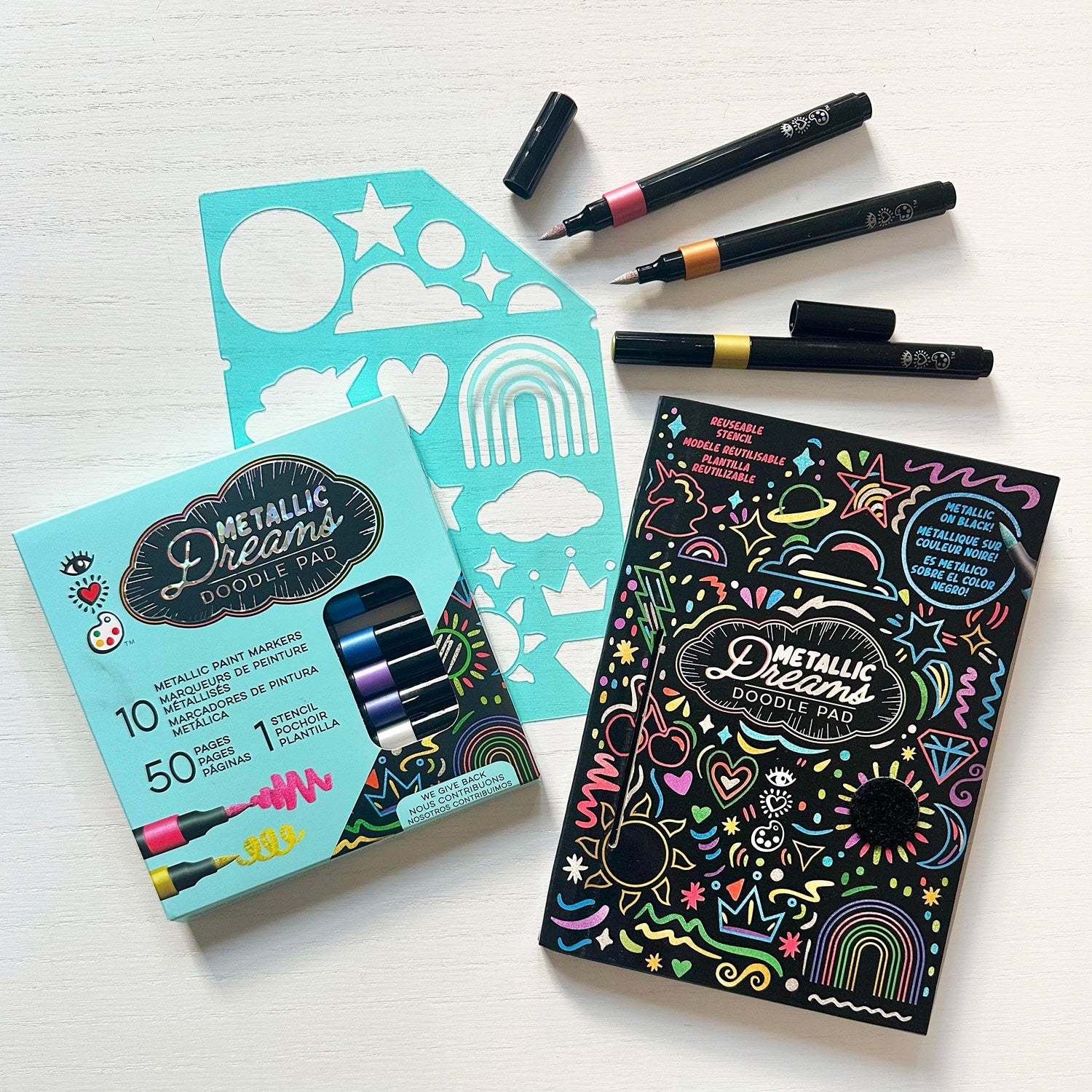 METALLIC DREAMS MARKERS & DOODLE PAD
