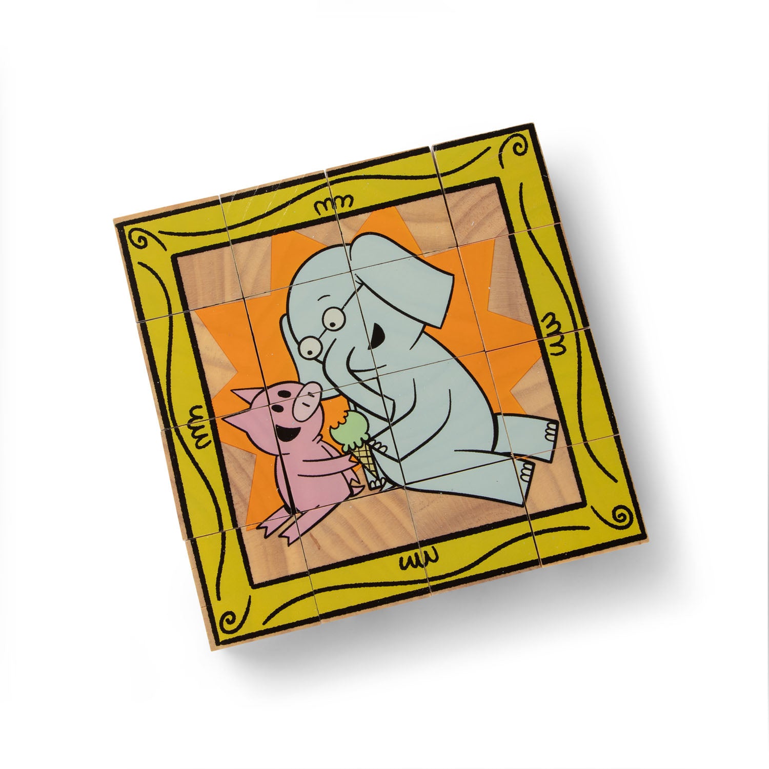 PUZZLE WOODEN CUBE ELEPHANT & PIGGIE
