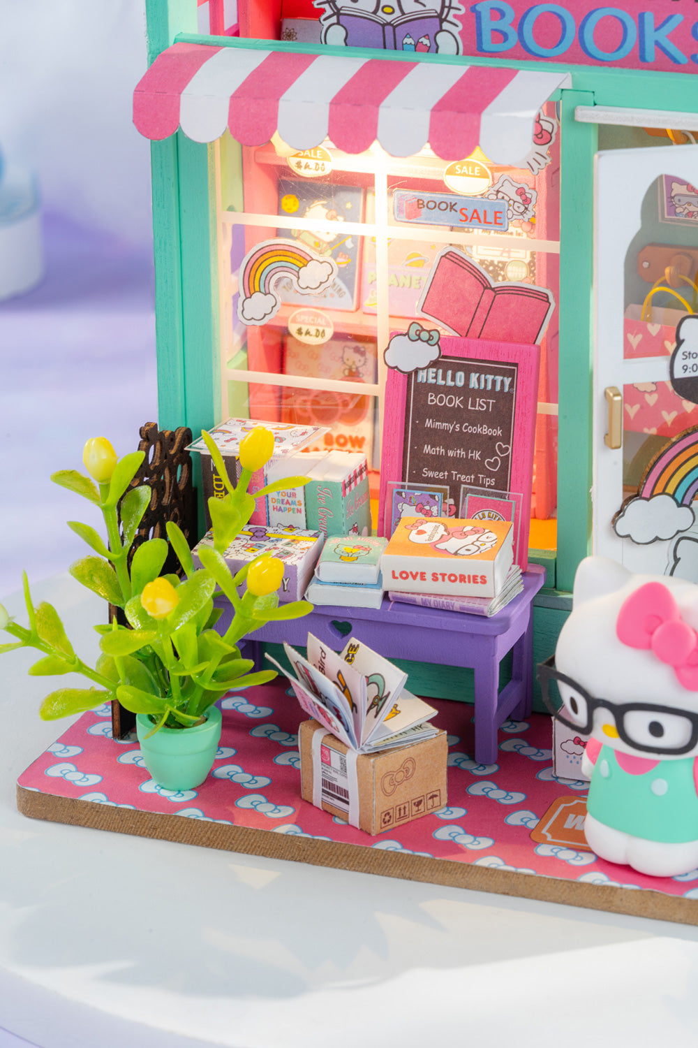 HELLO KITTY MINIATURE BOOKSTORE DIY BUILD