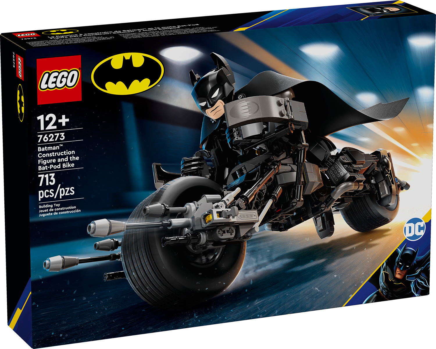 BATMAN CONSTRUCTION FIGURE & BAT POD BIKE SUPERHEROS LEGO