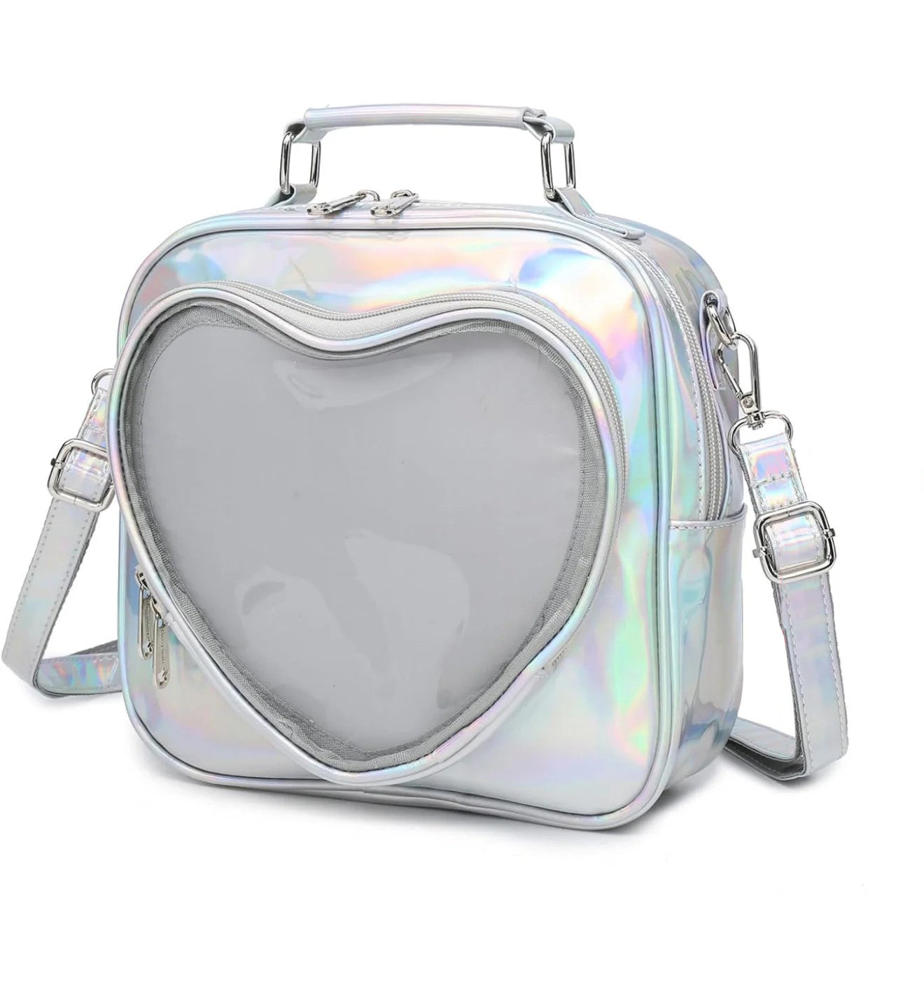 BACKPACK SILVER HEART LASER