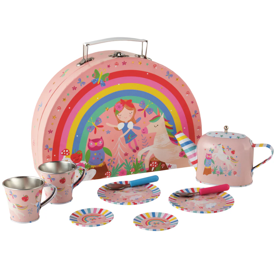 TEA SET RAINBOW FAIRY 10PC TIN SET