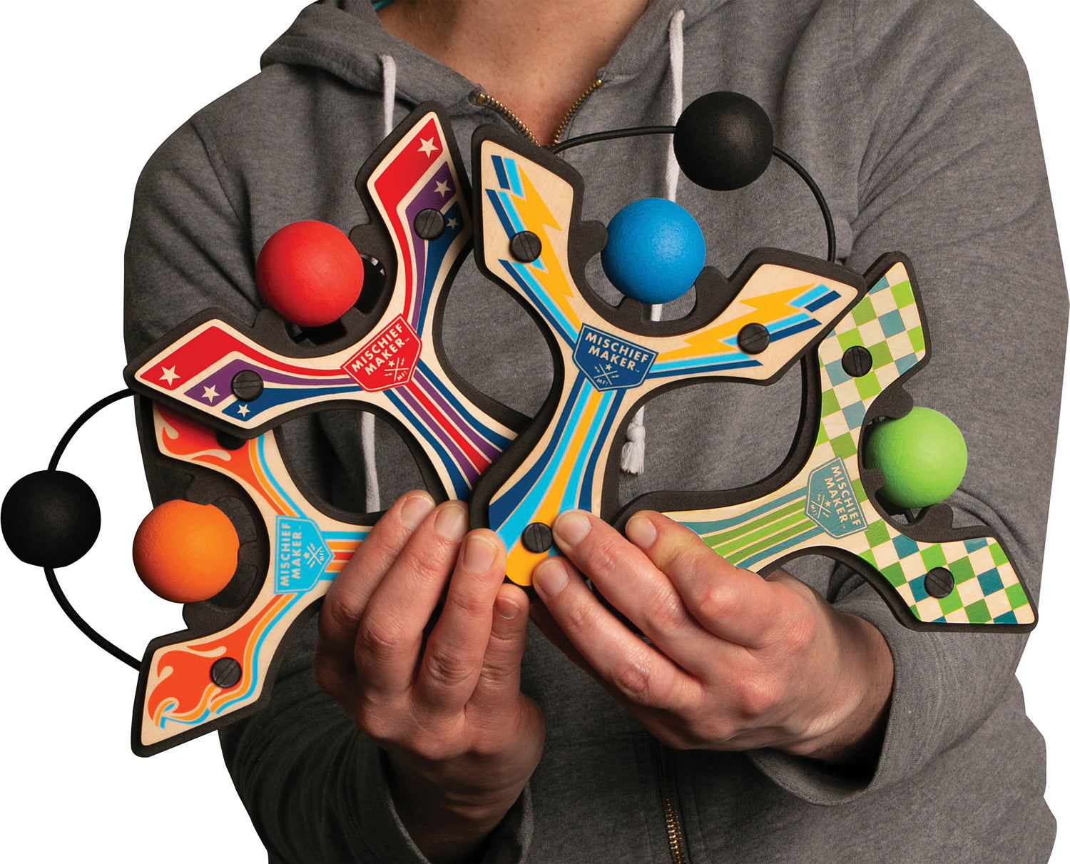 SLINGSHOT W/ 4 BALLS & BAG MISCHIEF MAKER