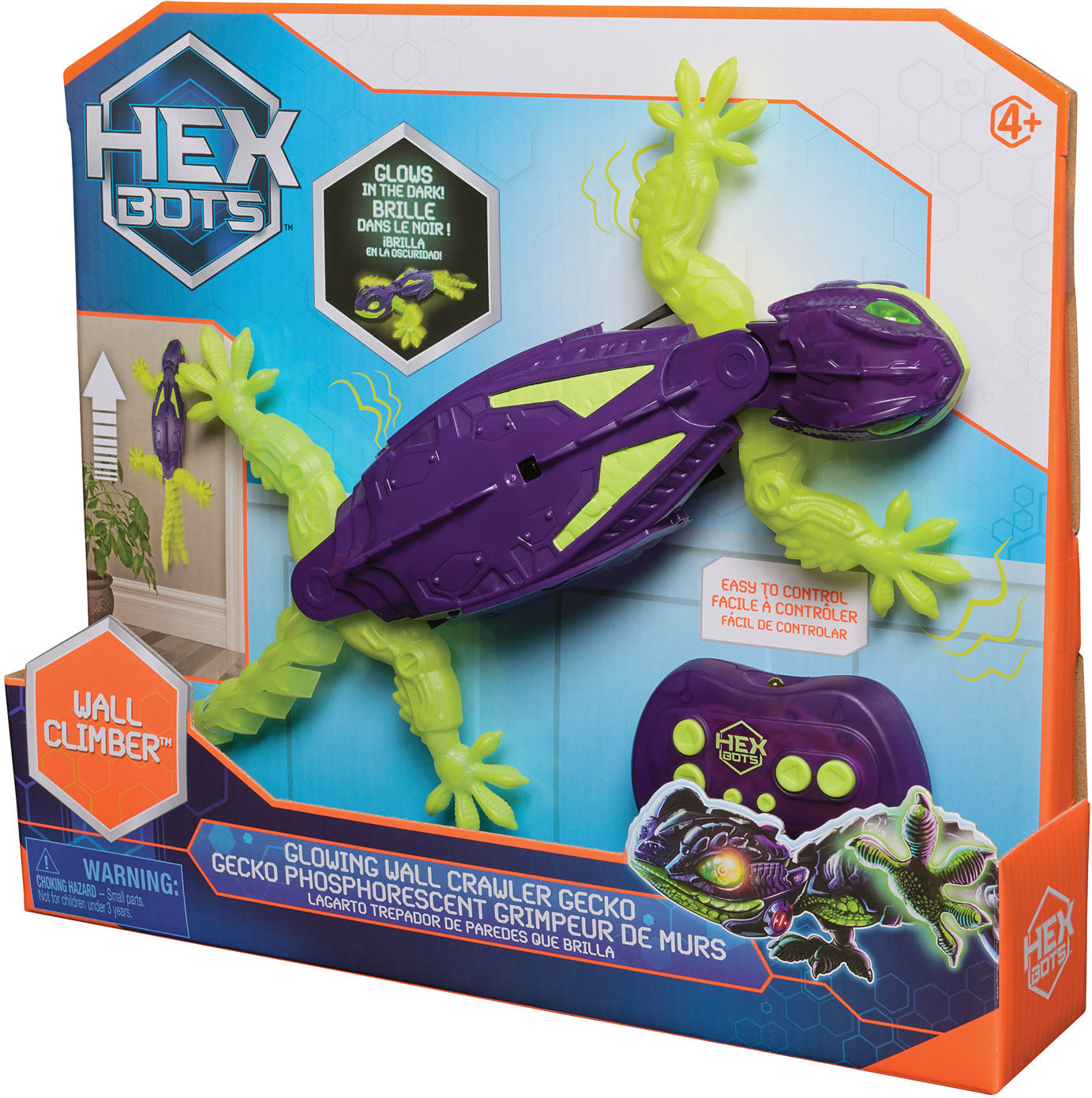 HEX BOTS GLOW IN DARK GECKO WALL CRAWLER
