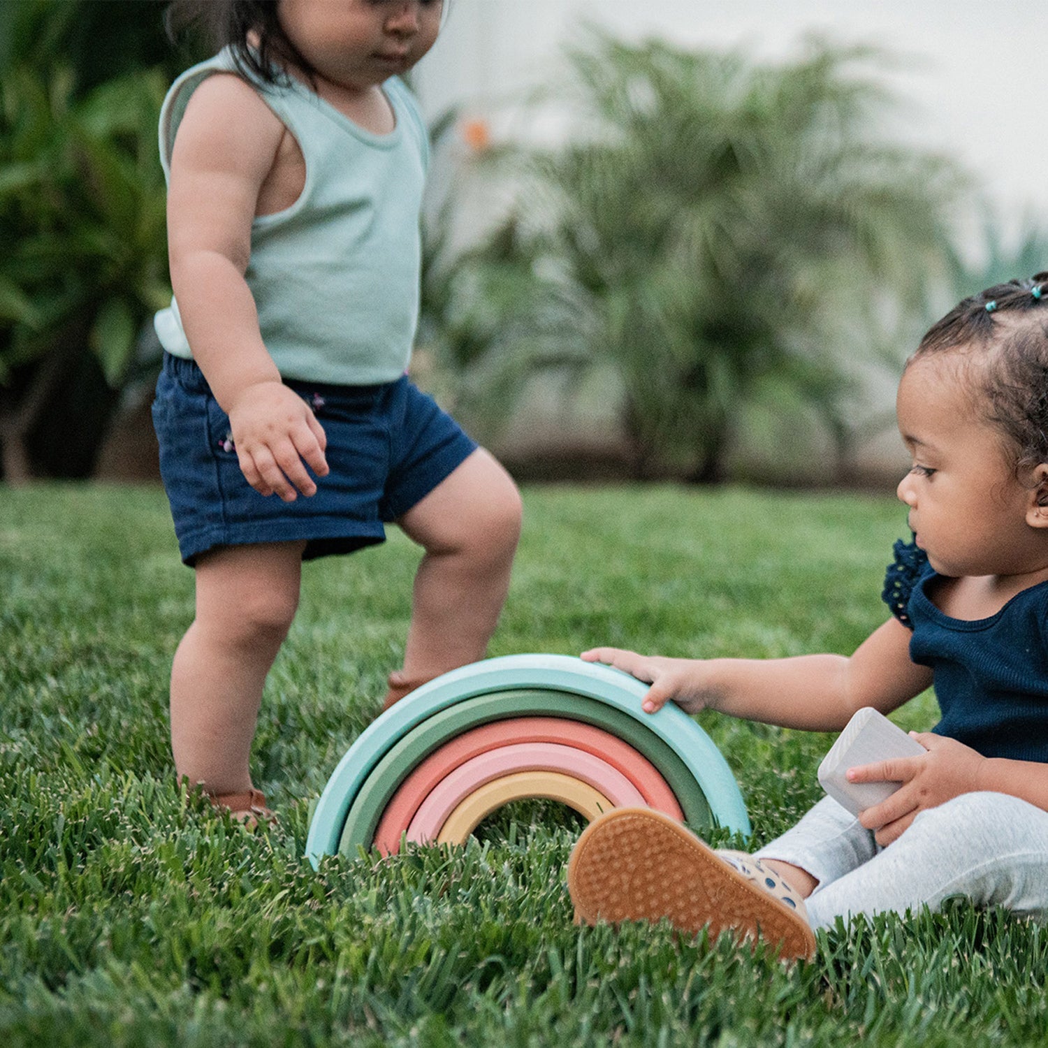 RAINBOW NESTING BLOCKS WOOD & STAIN