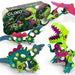 Colorful dinosaur toy set with Clixo packaging on a white background