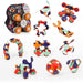 Colorful toy set with packaging labeled 'Clixox' on a white background