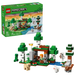 LEGO Minecraft set with characters and structures on a clear background