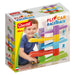 Quercetti Flip Car RaceTrack toy packaging with a child playing on a white background