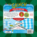 Back of The Crinch and Tic Tac Toe game box by Dr. Seuss, showing the custom double-sided game board design, contents, and a barcode on a green background.