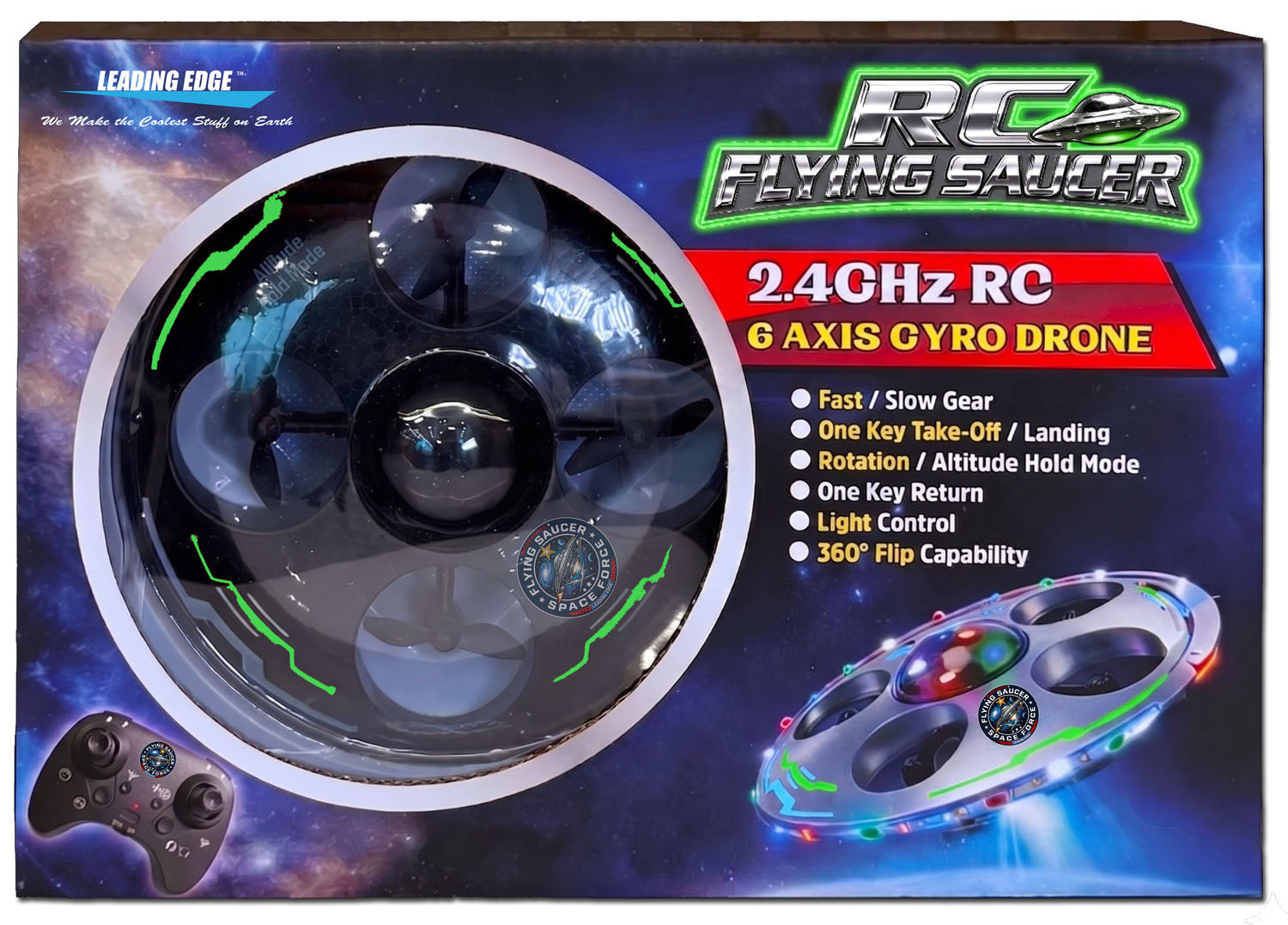 Leading Edge RC flying saucer in box