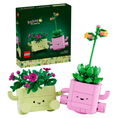 LEGO Botanicals rocking plants set with packaging on a transparent background