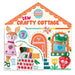 Bright Stripes Sew Crafty Cottage all-in-one sewing kit packaging, featuring a colorful illustrated cottage design with a deer, frog, strawberries, flowers, and a row of sewing supplies.