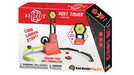 Toy launch set packaging with branding and product details.