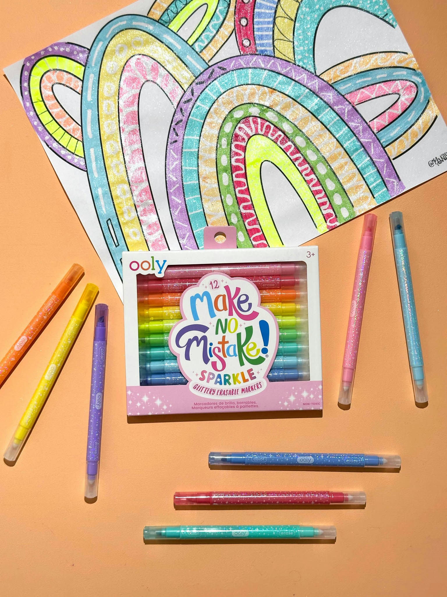 MARKERS MAKE NO MISTAKE GLITTERY ERASABLE 12 PK