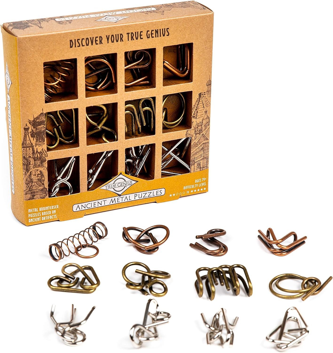 PUZZLES ANCIENT METAL 12PC